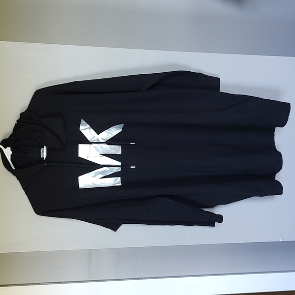 Michael Kors Dresses & Skirts - Michael Kors Silver MK Logo Black Hoodie Dress Sixe Xl